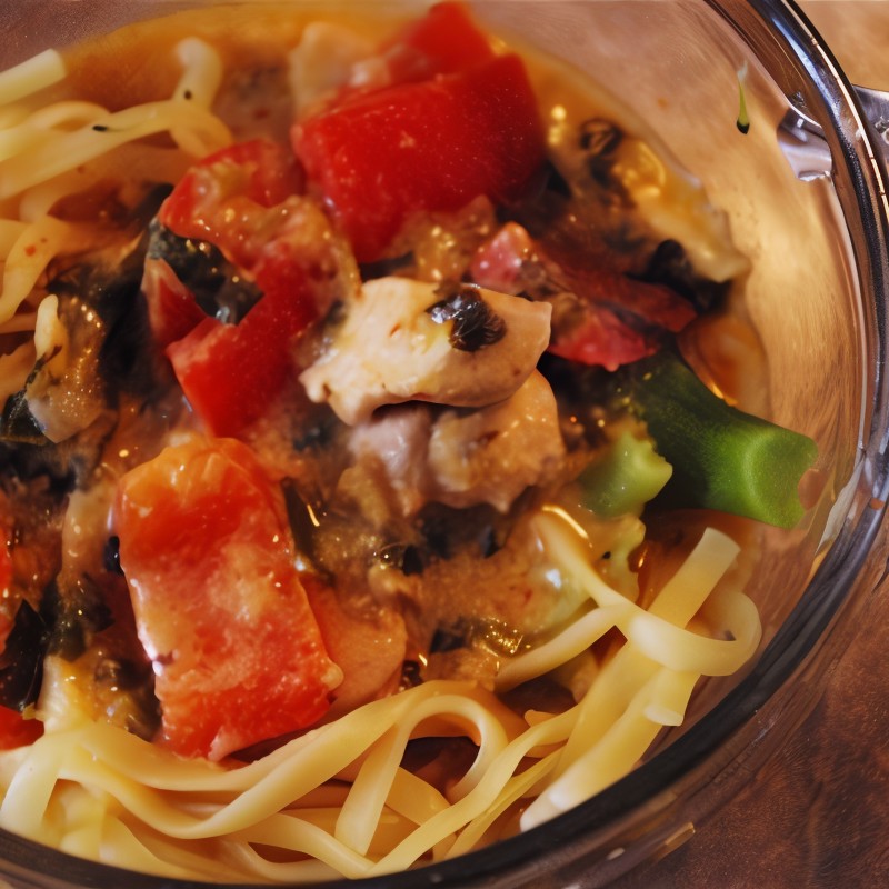 Тайская паста с куриным филе