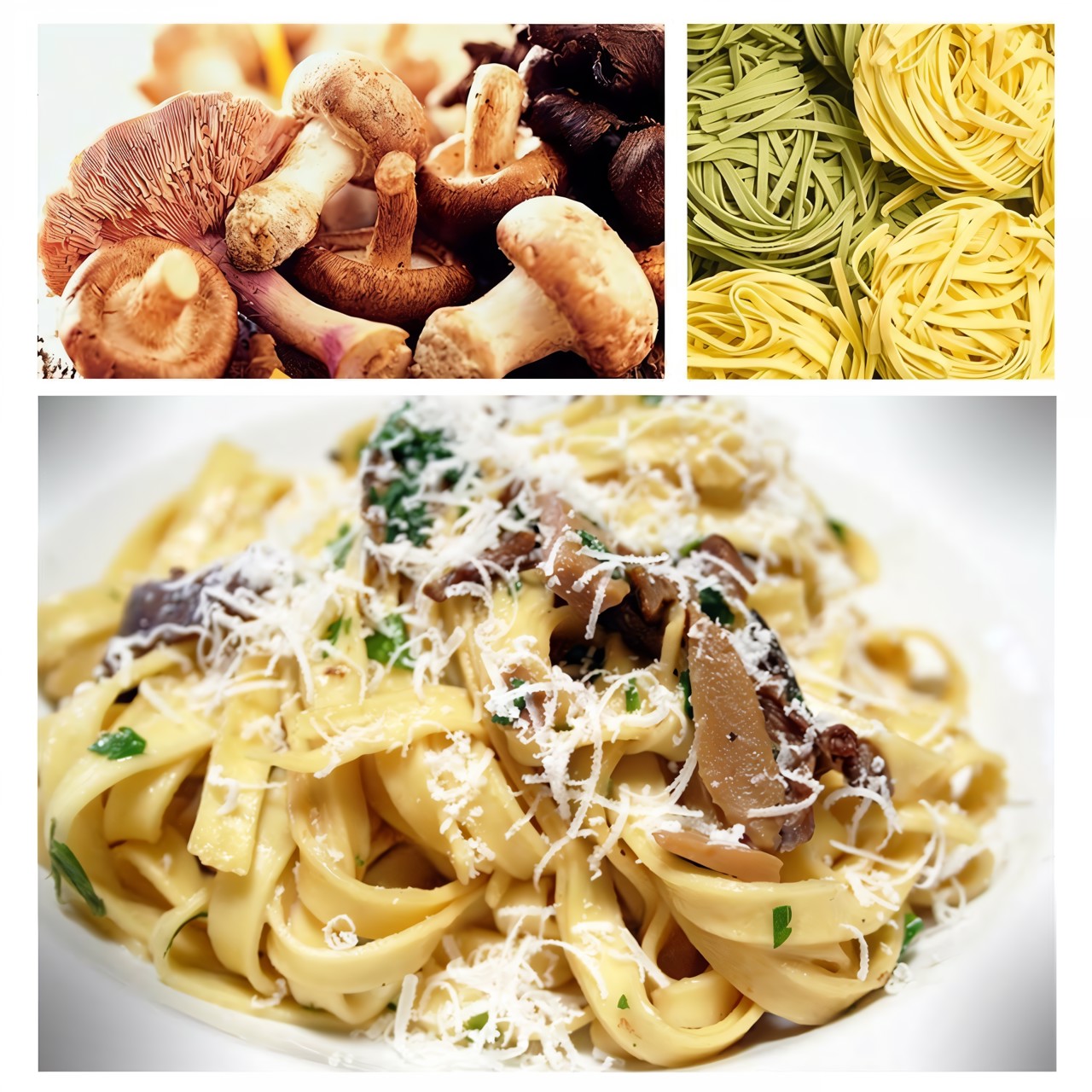 Тальятелле с грибами и лимоном