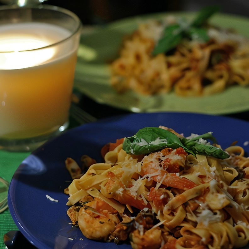 Тальятелле с морепродуктами