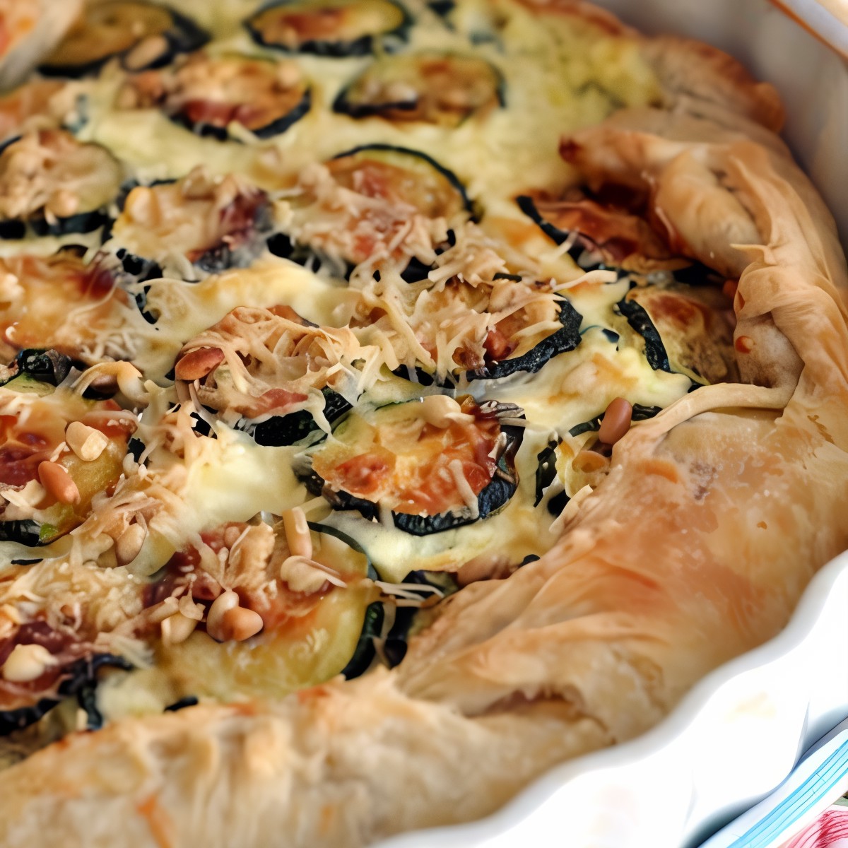 Тарт с цукини, томатами и базиликом