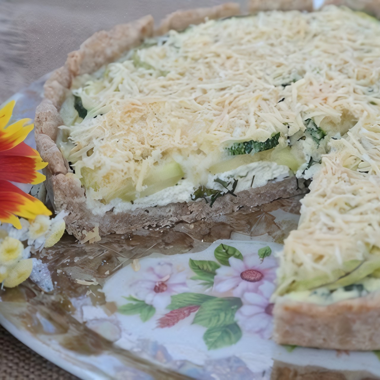 Тарт с кабачками и творогом