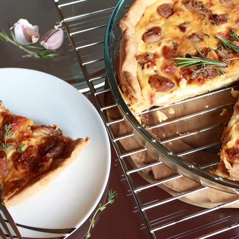 Тарт с козьим сыром и чесноком