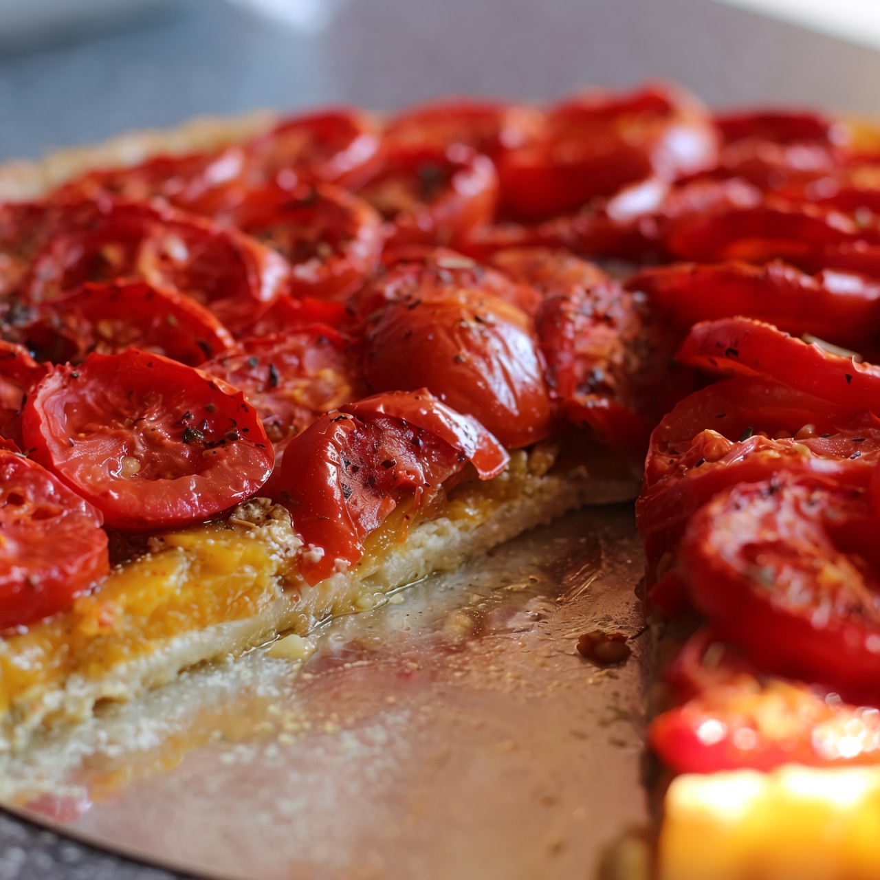 Тарт с помидорами и тыквой