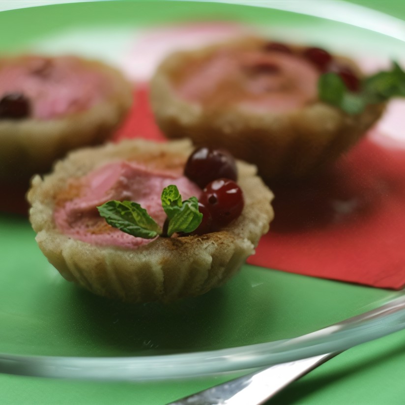 Тарталетка с клюквенным кремом