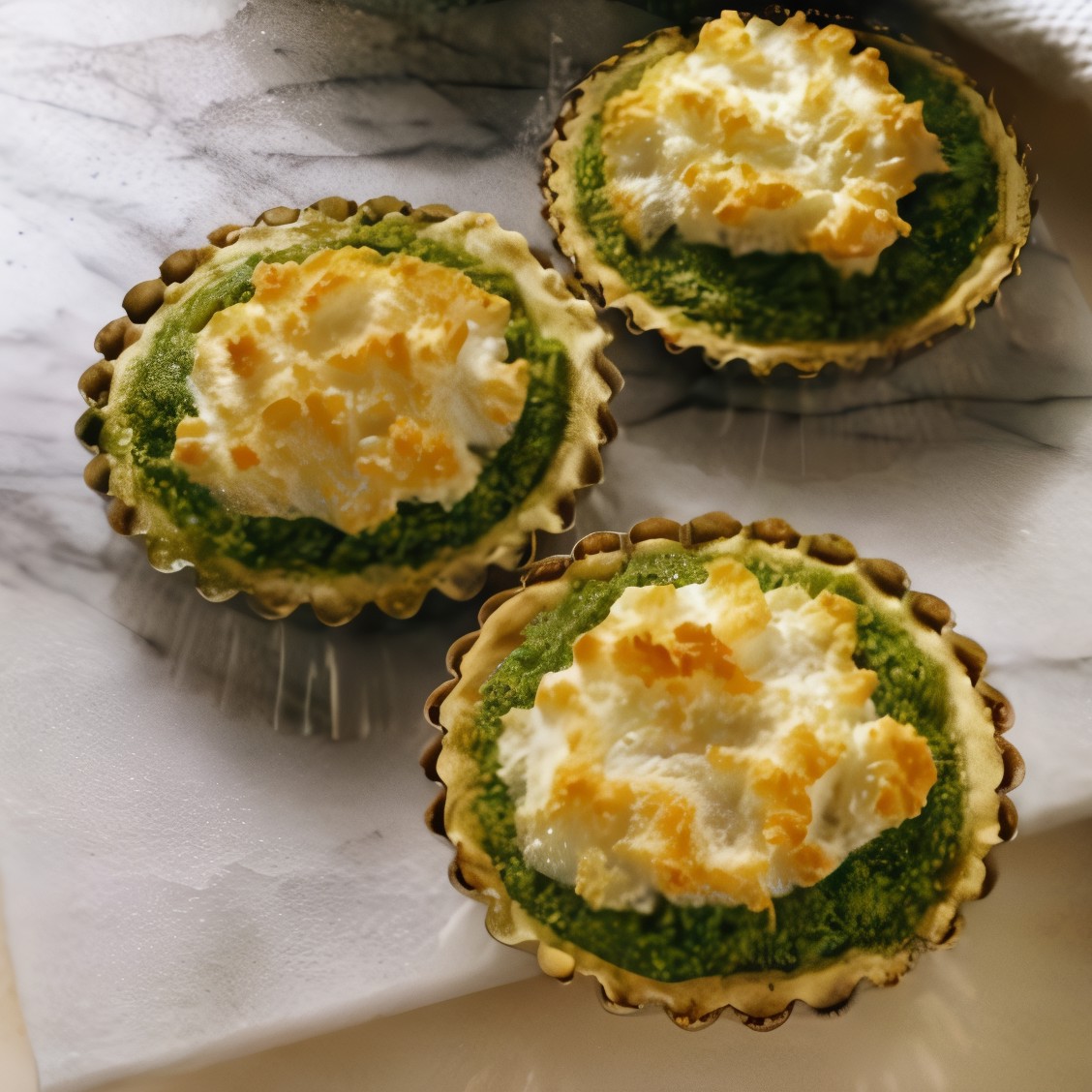 Тарталетки со шпинатом и пармезаном