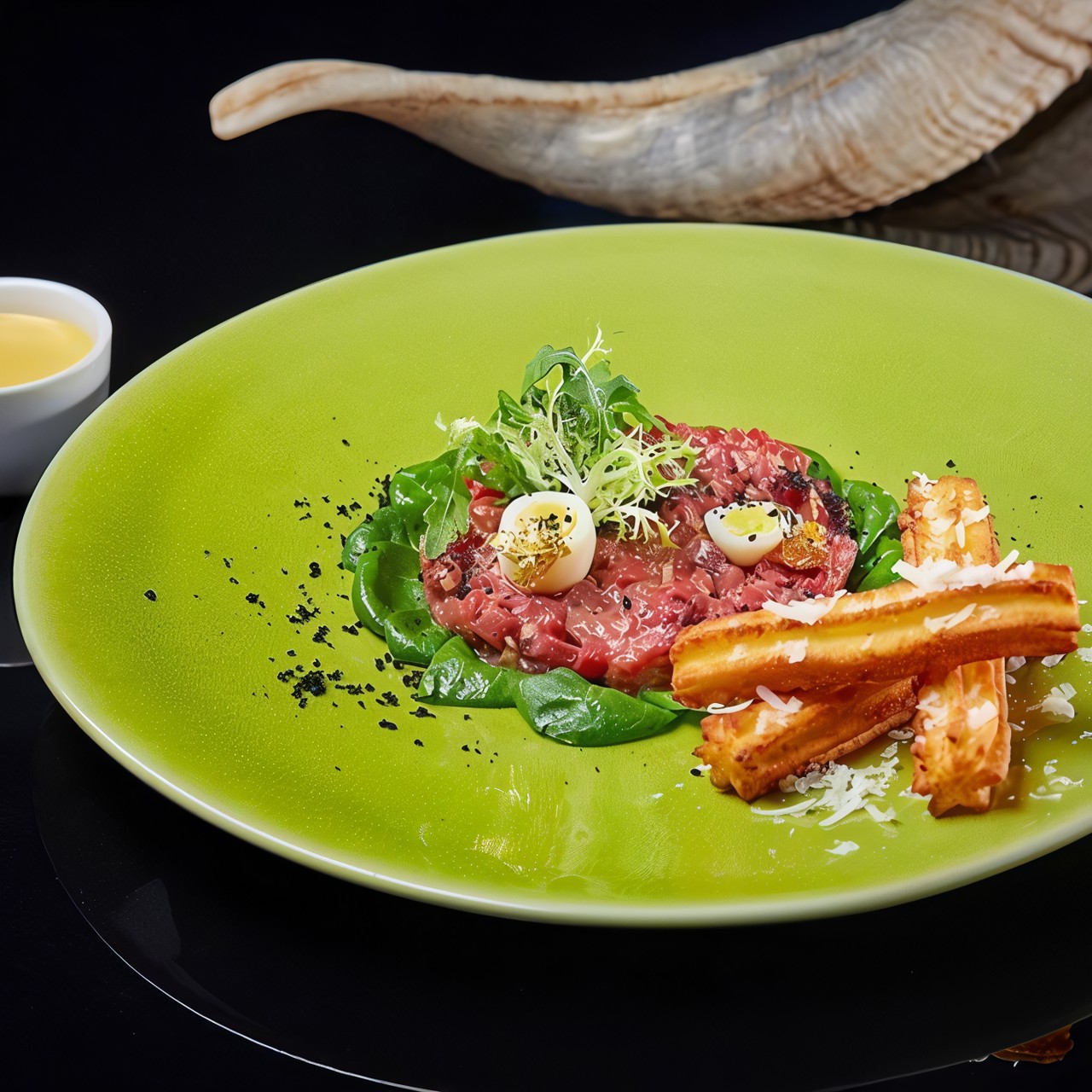 Тартар из говядины с чуррос