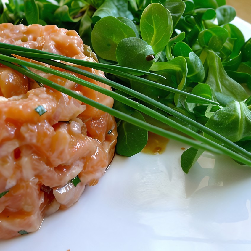 Тартар из лосося с каперсами