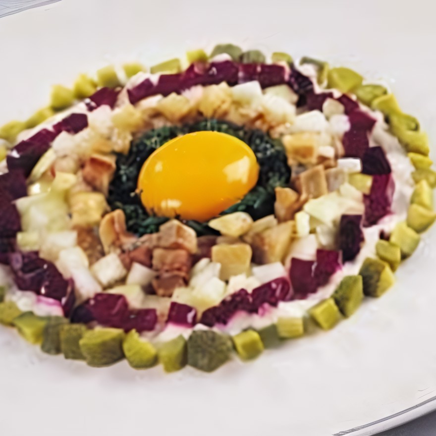 Тартар из норвежской сельди с яичным желтком