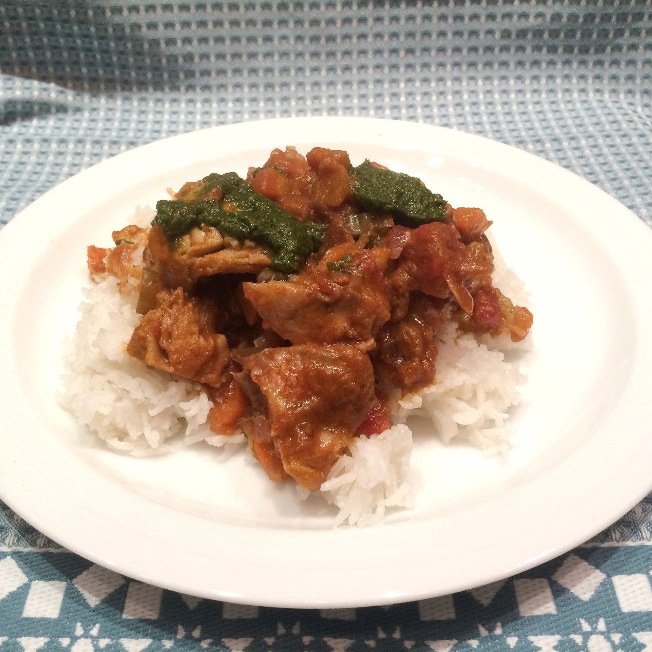 Тажин из морского окуня с черемулой