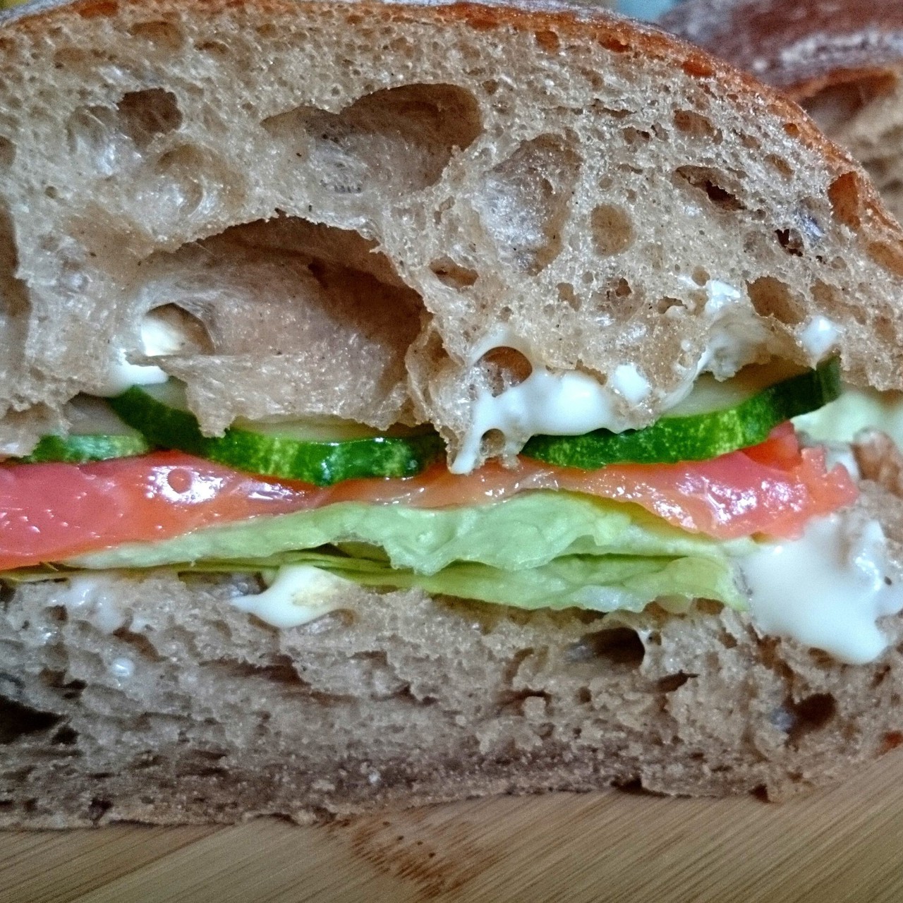 Теплая сливочная чиабатта  с красной рыбой