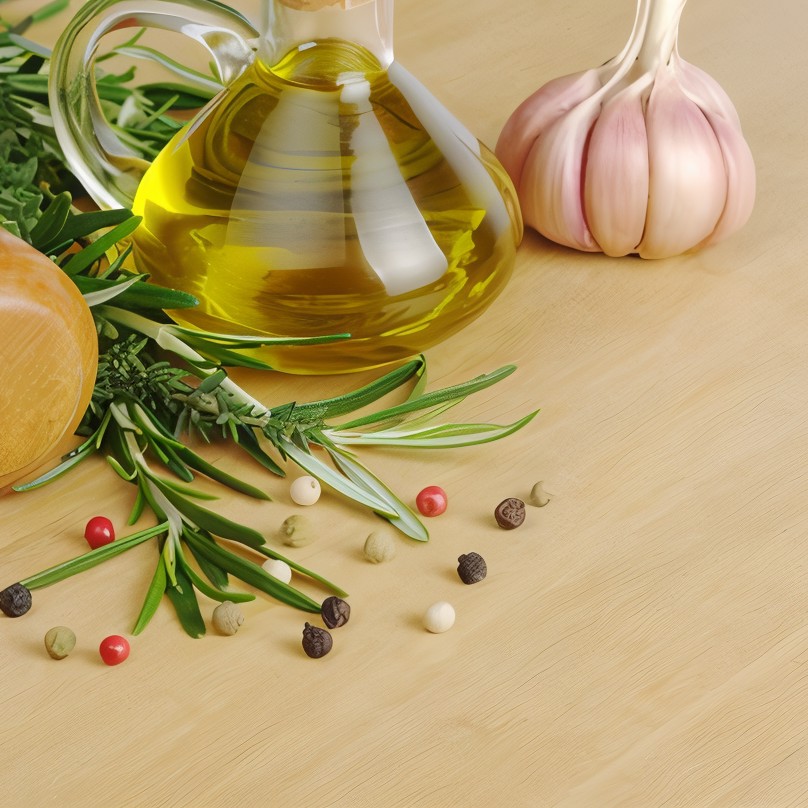 Теплая заправка с чесноком и розмарином