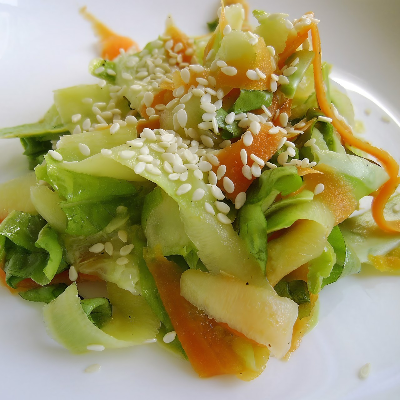 Теплые тальятелли из овощей