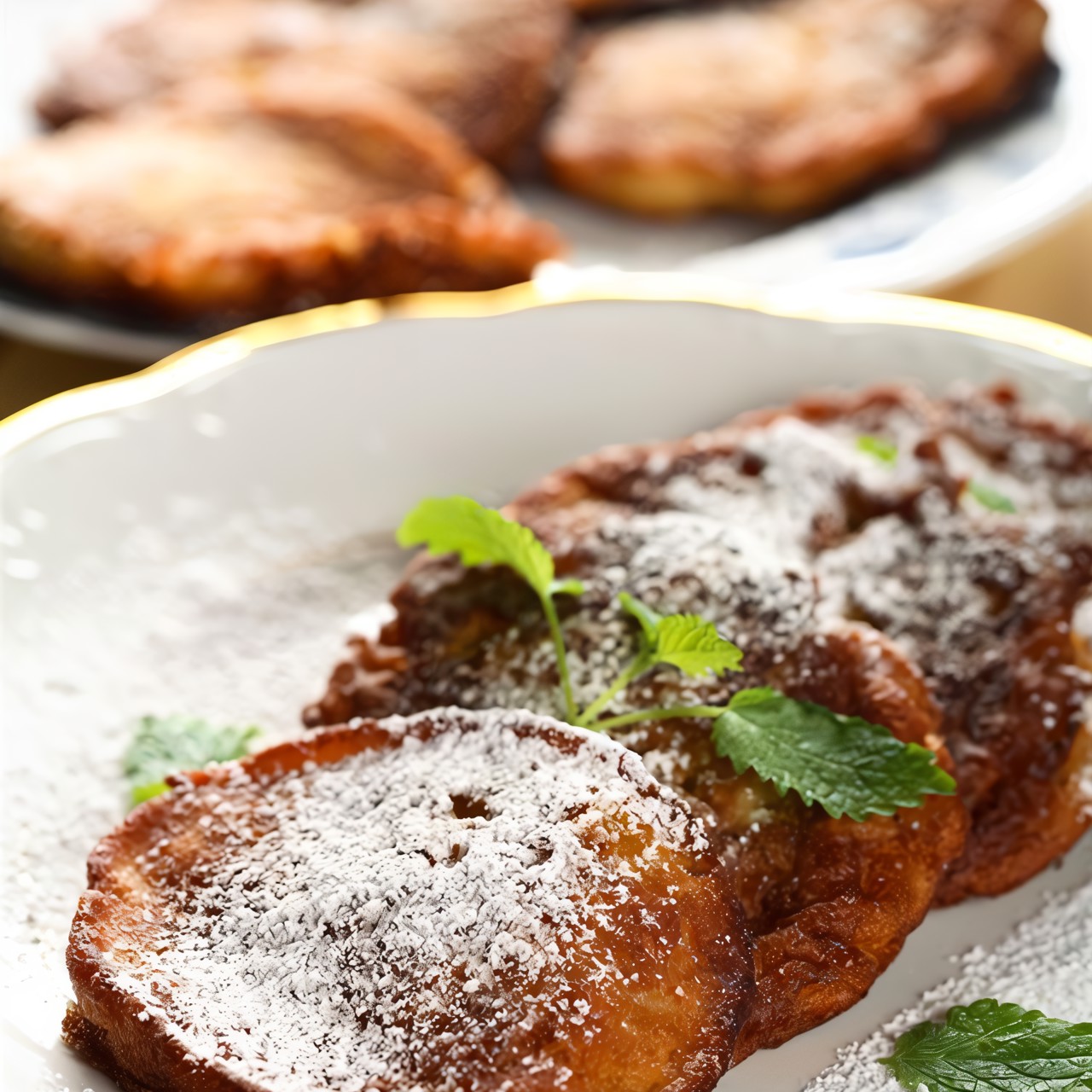 Тыквенные блинчики с сахарной пудрой