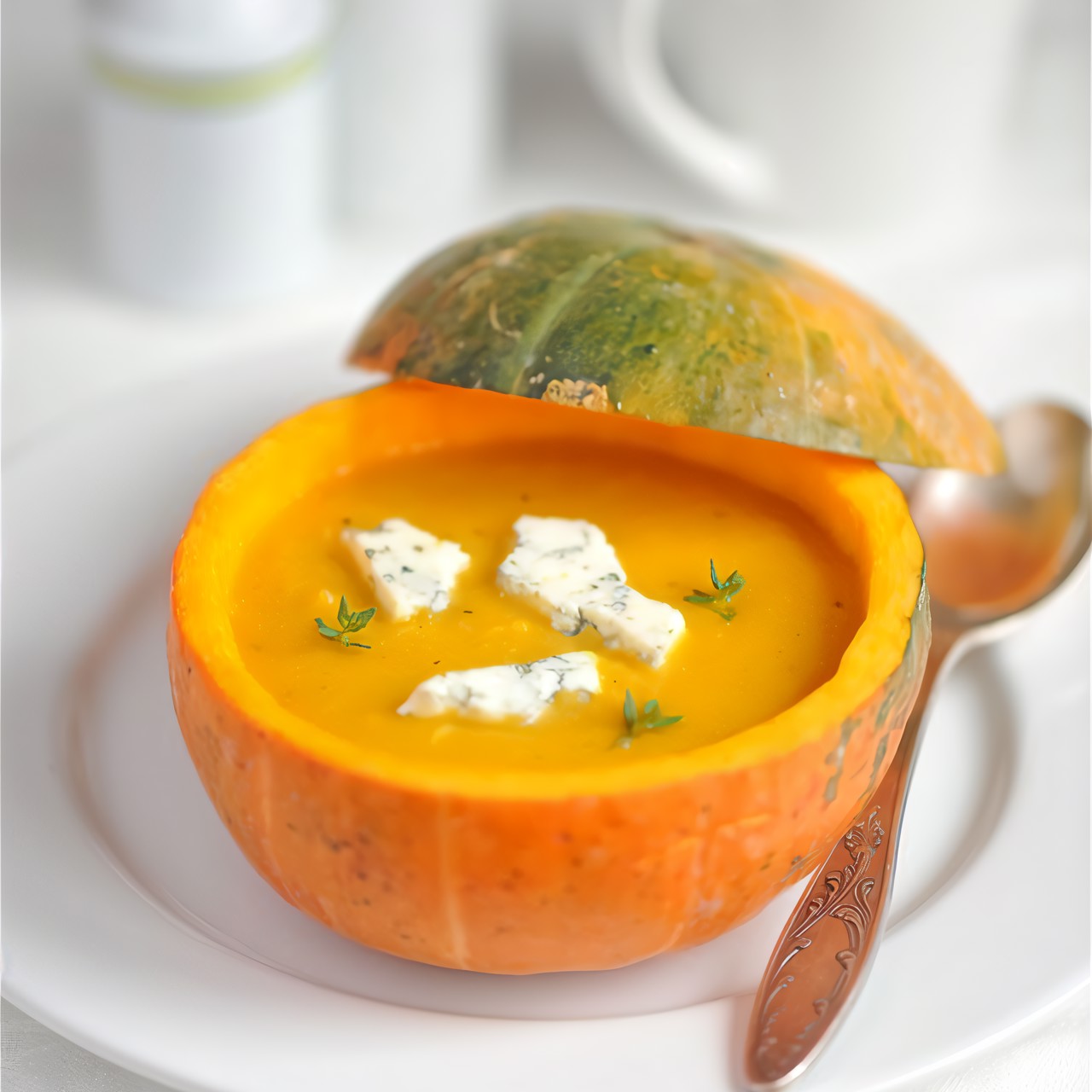 Тыквенный суп-пюре с сыром рокфор