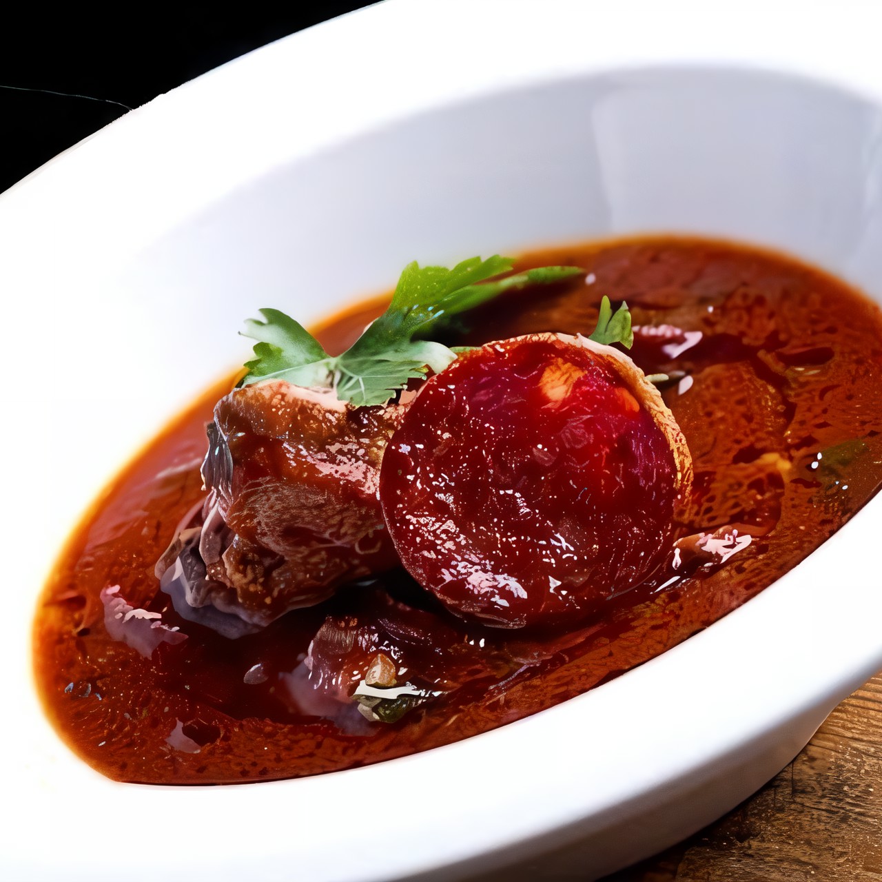 Томатный суп с чоризо