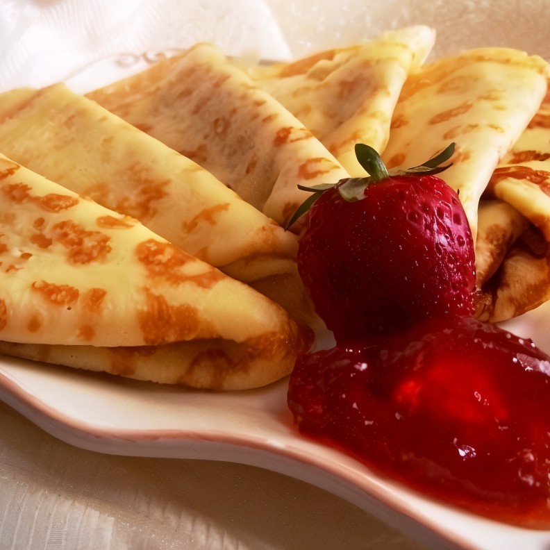 Тонкие блинчики на минеральной воде