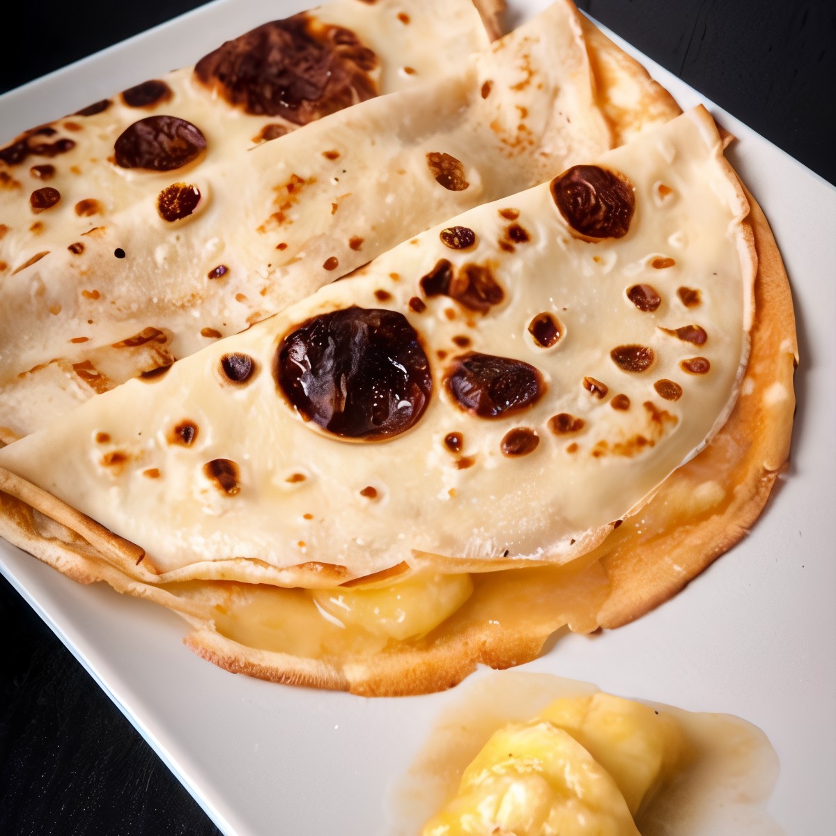 Тонкие блинчики с бананово-ромовым соусом