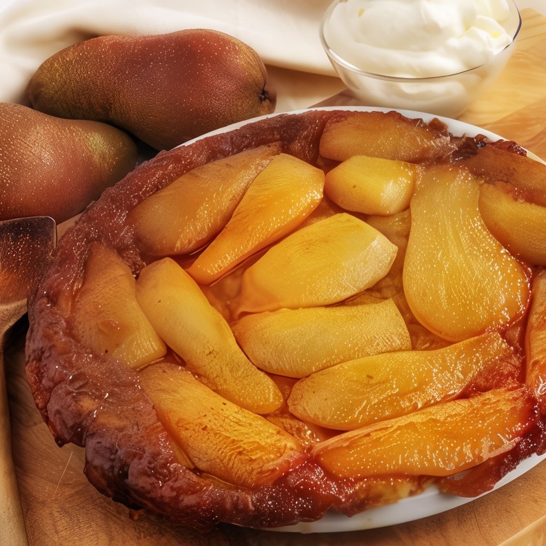 Тонкий грушевый тарт с корицей