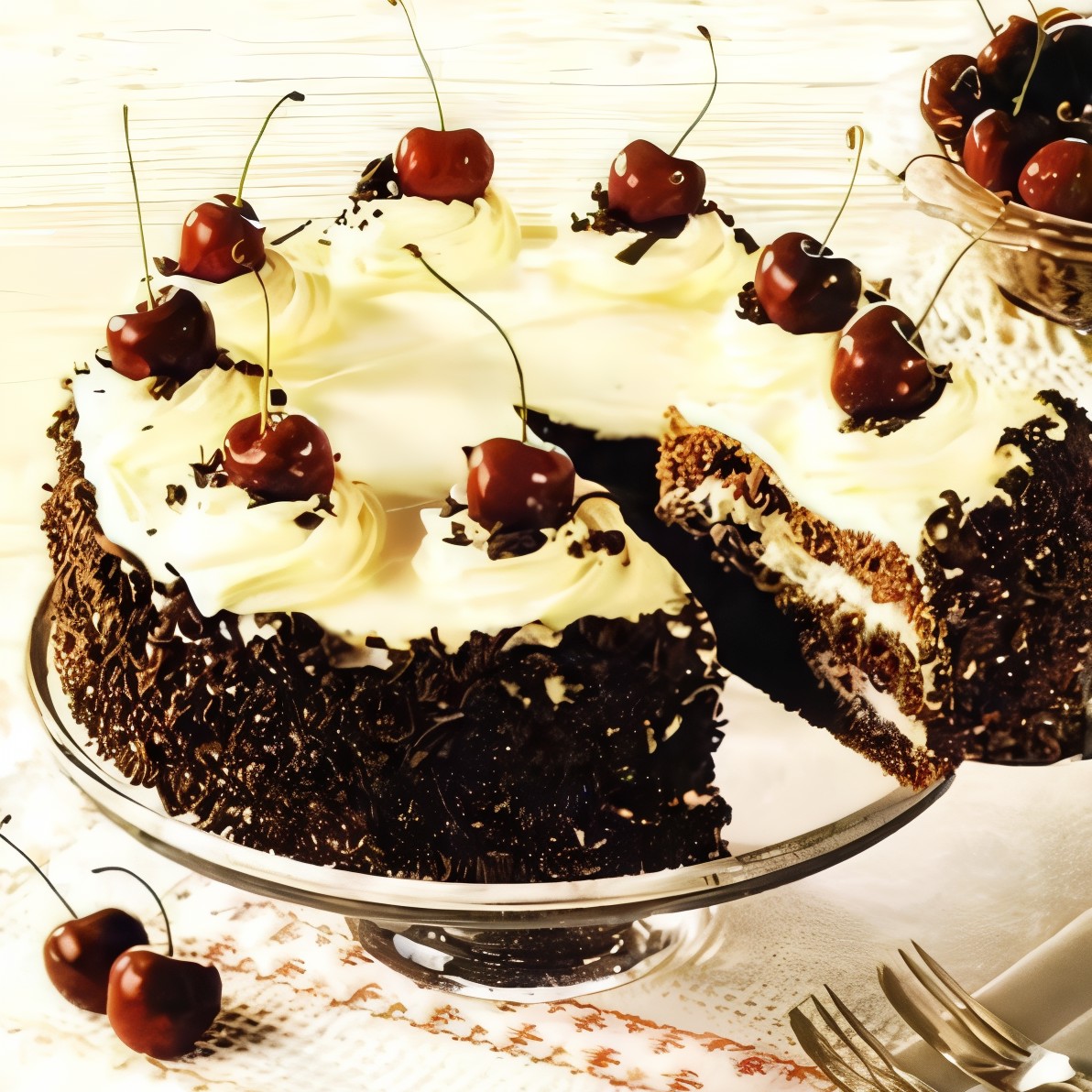 Торт «Черный лес» с черешней