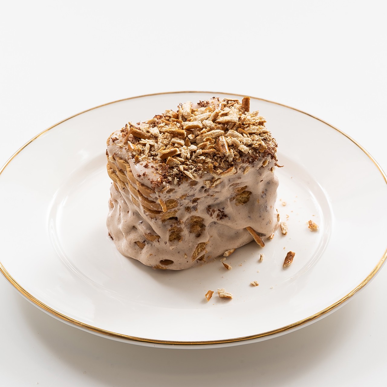 Торт из печенья без выпечки с шоколадной начинкой