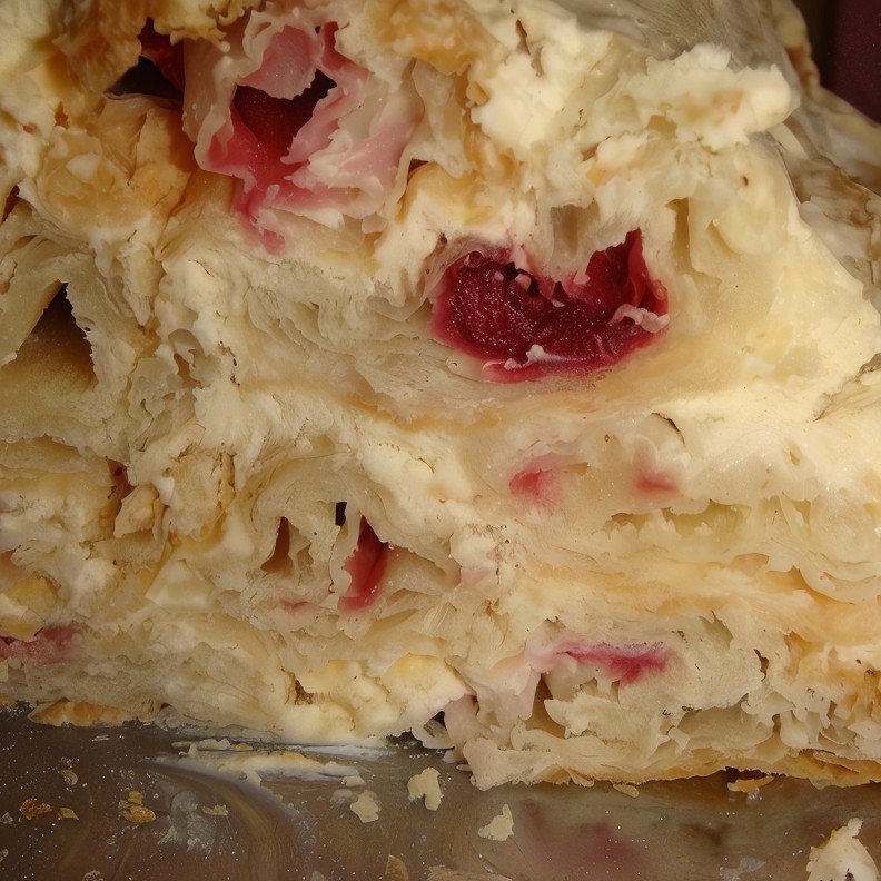 Торт из слоеных трубочек с вишней