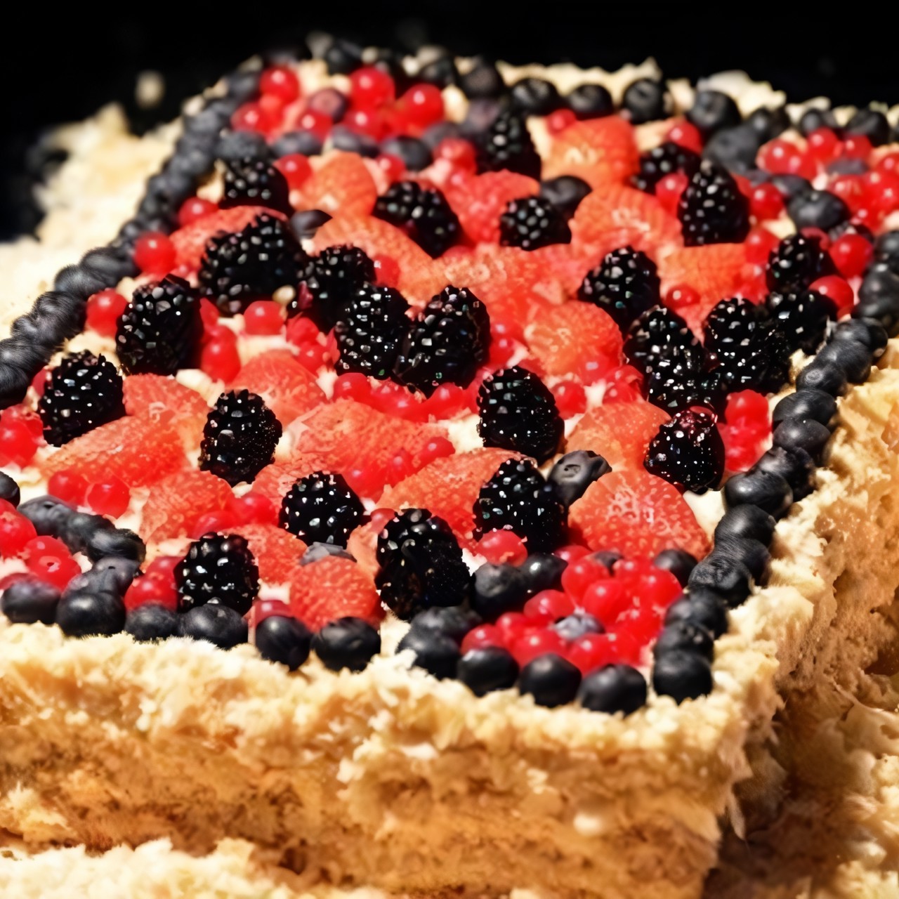 Торт «Наполеон» со свежими ягодами