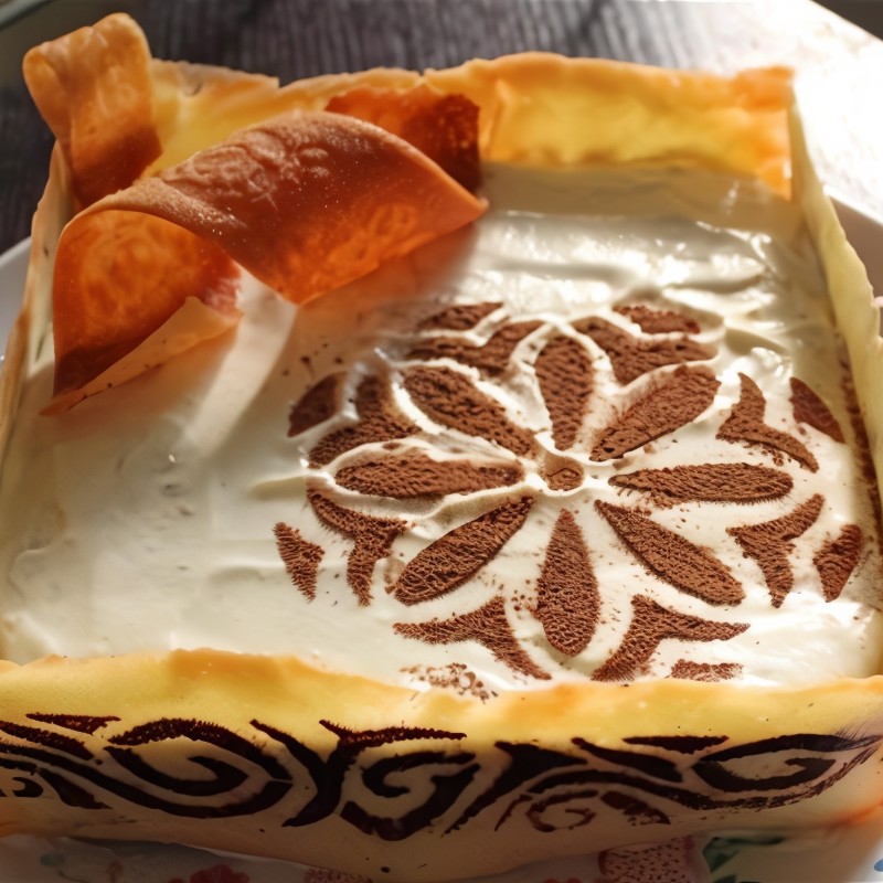 Торт с яблоками, апельсином и пастилой