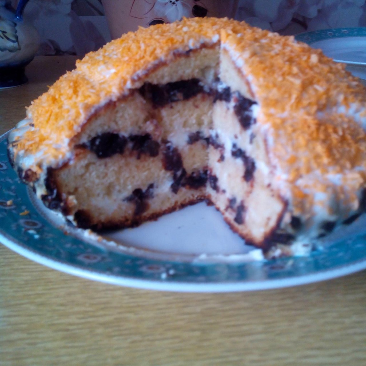 Торт со сметаной и черносливом