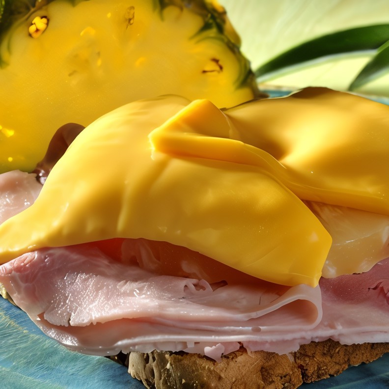 Тост с ветчиной и ананасами
