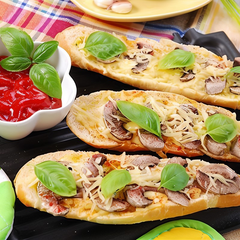 Тосты с грибами  и сыром