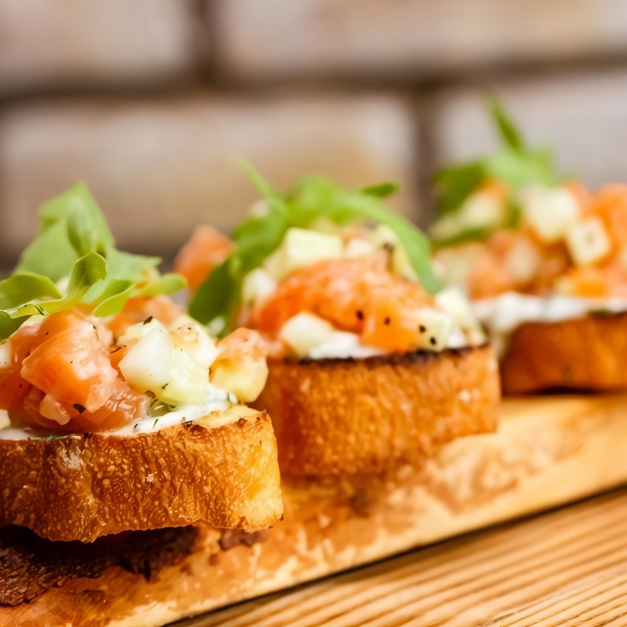 Тосты с копченым лососем и сыром Филадельфия