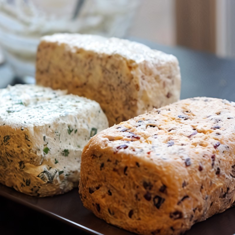 Три вида сырных закусок с крекерами