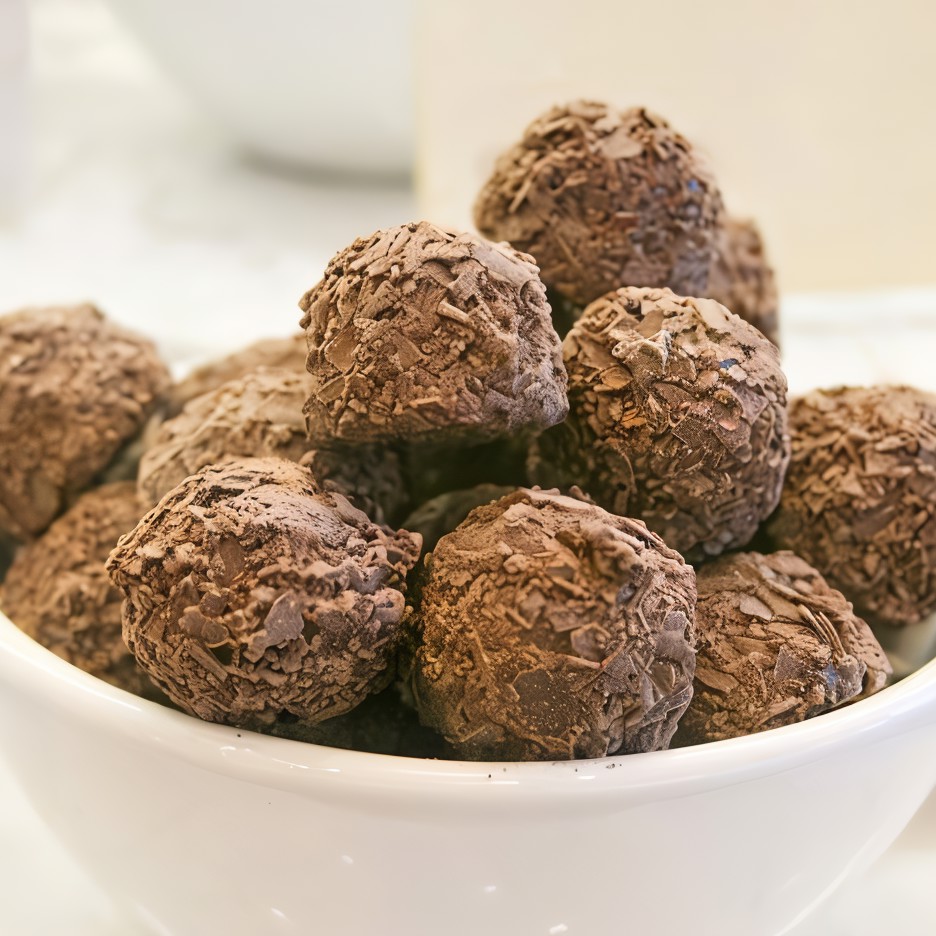 Трюфели из инжира, имбиря и шоколада в измельченном миндале