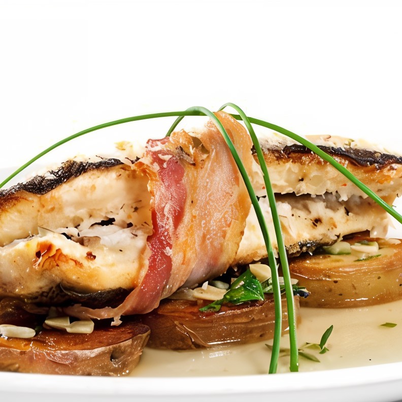 Тунец бонито с беконом