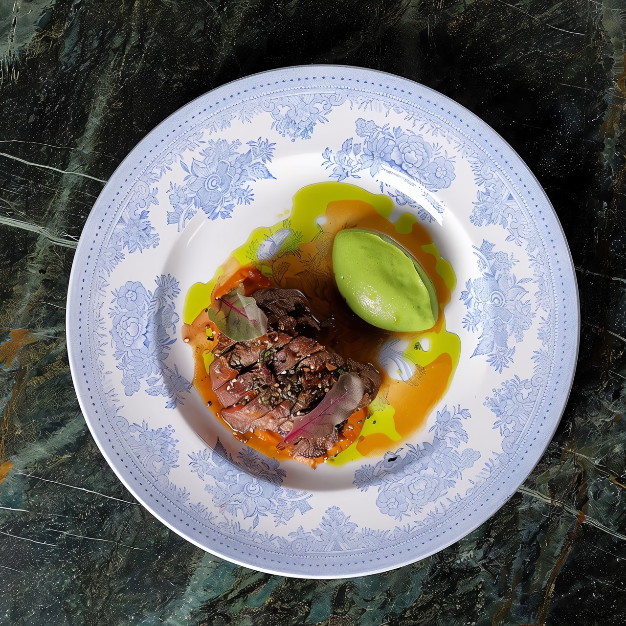 Тунец на гриле с кремом из авокадо