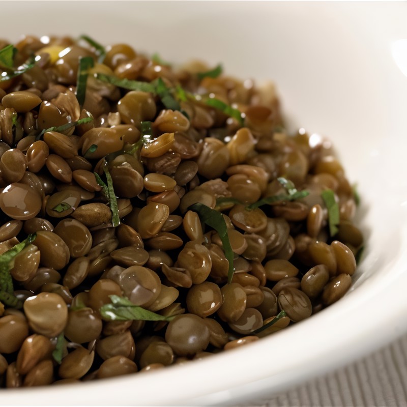 Тушеная чечевица