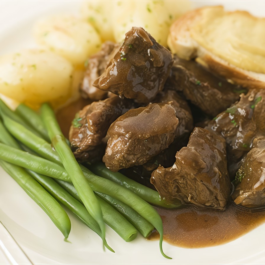 Тушеная говядина в пиве с травами