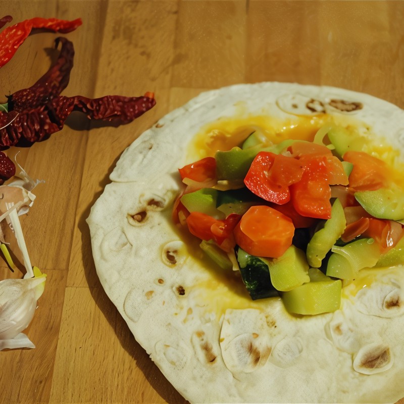 Тушеные овощи в лаваше