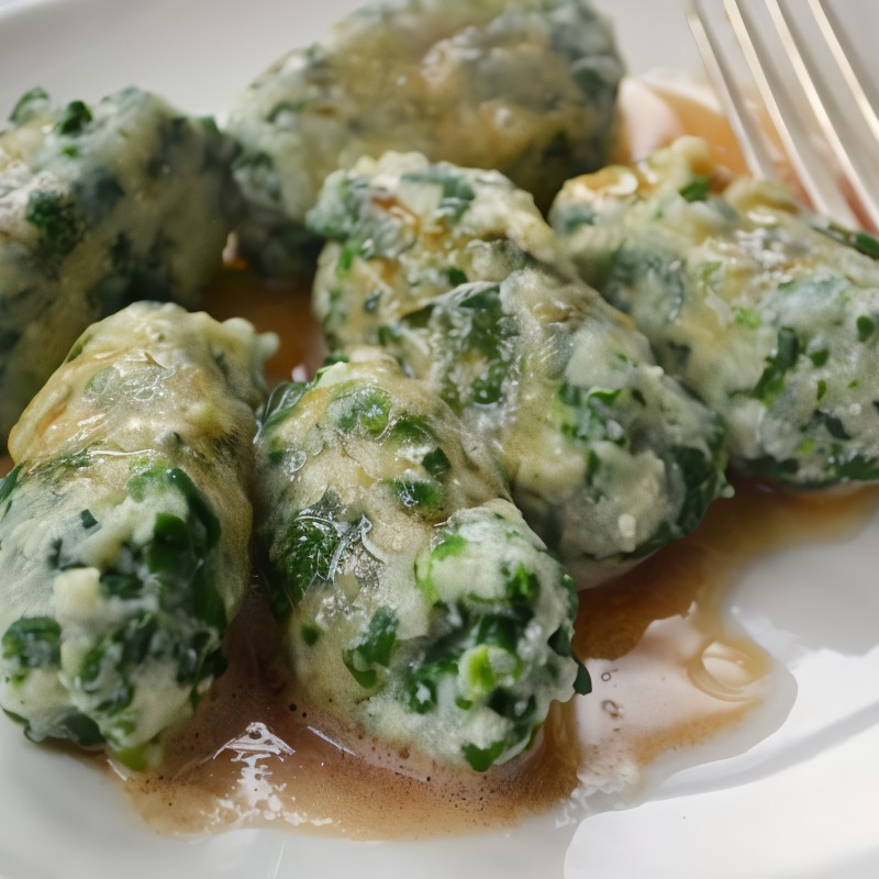 Творожные лепешки со шпинатом (Gnudi)