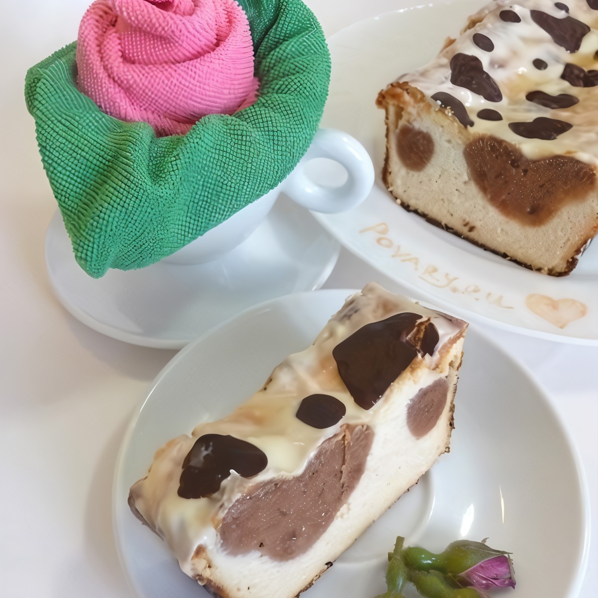 Творожный кекс с сердцами