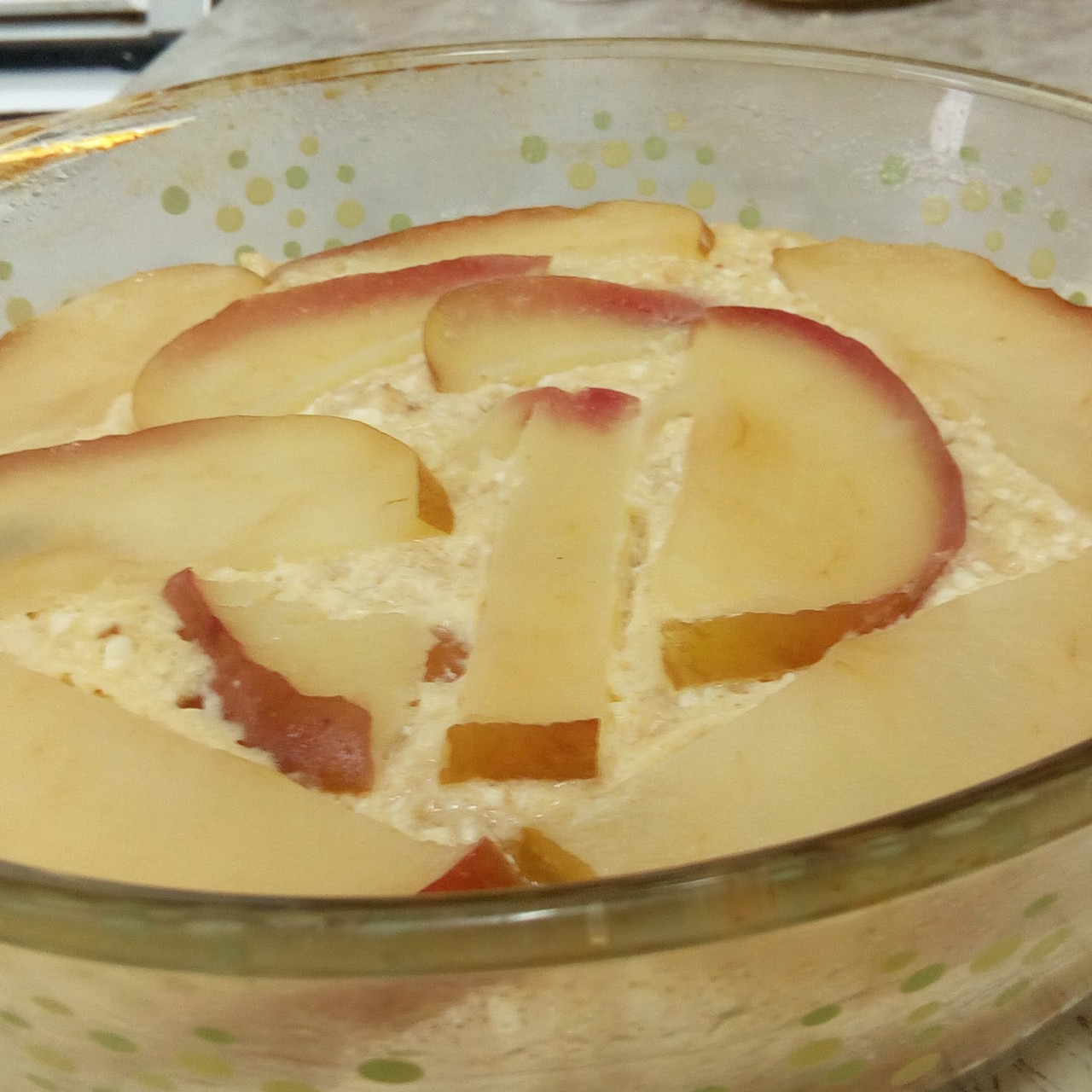 Творожно-овсяная запеканка с яблоками