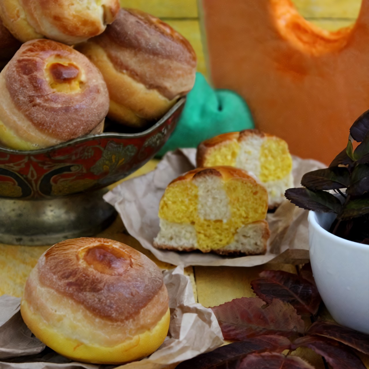 Тыквенно-сырные булочки