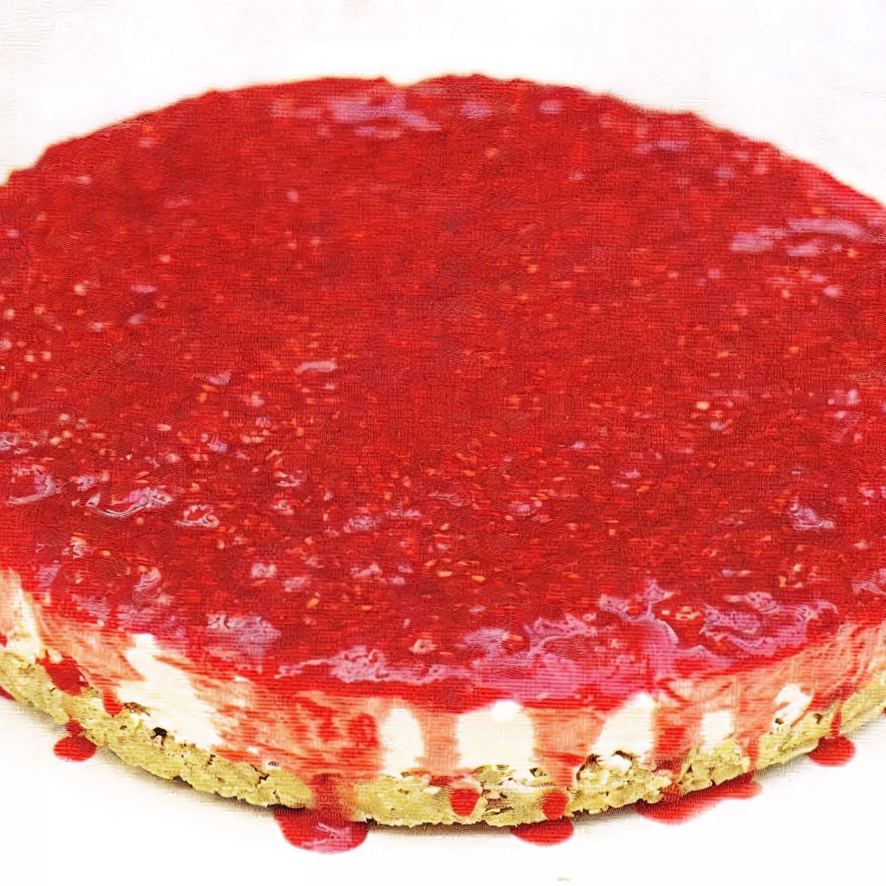 Ванильный чизкейк с малиновым соусом