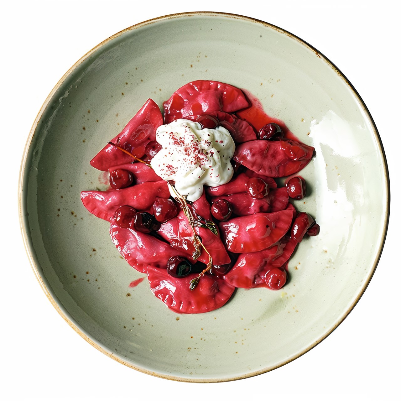 Вареники с вишней и тимьяном