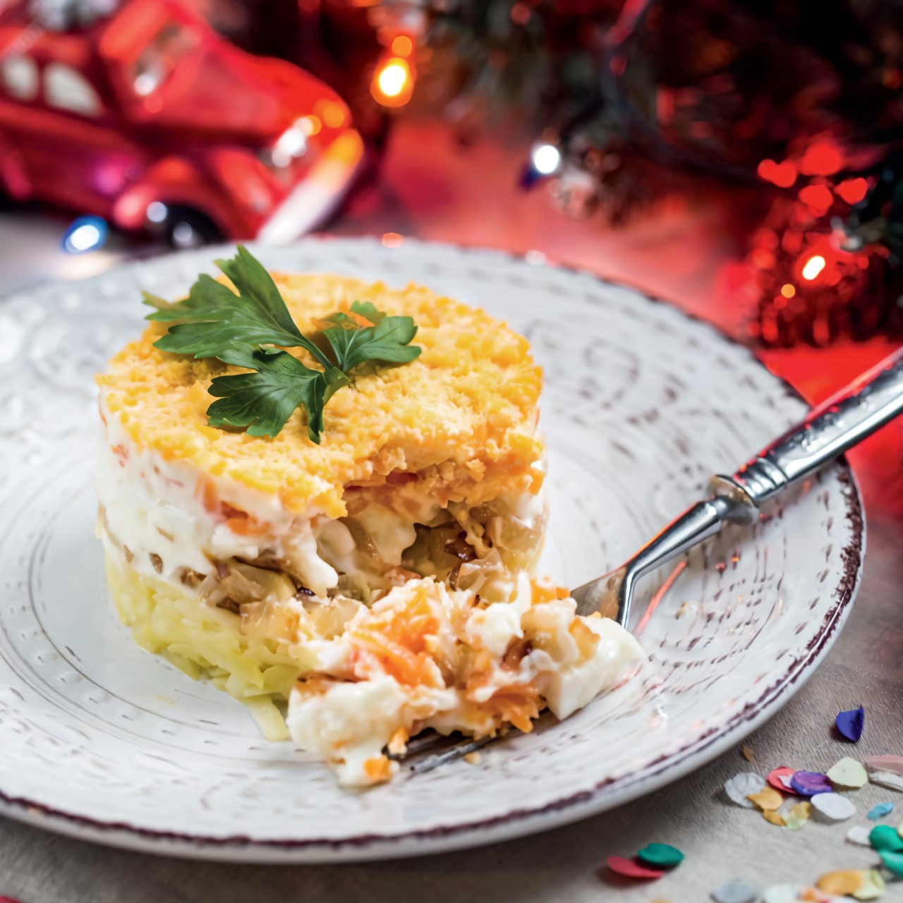 Веганский салат «Мимоза»