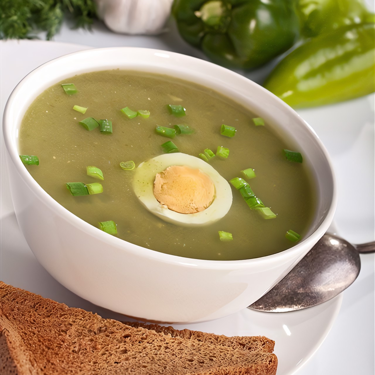 Венгерский суп-пюре из шпината со сливками