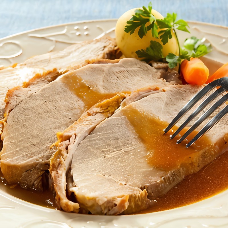 Ветчина по-голливудски с яблоками и горчицей