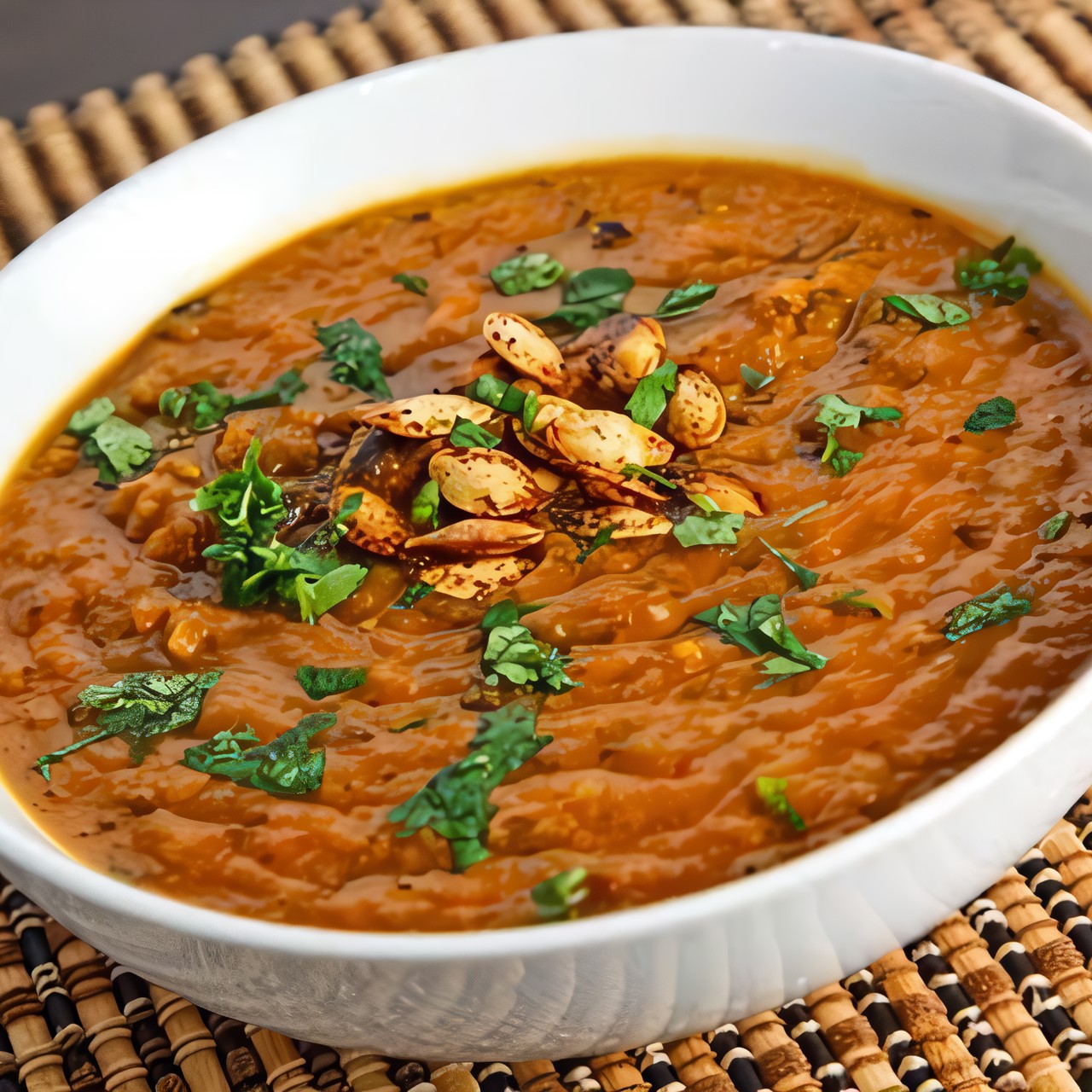 Винегрет-пюре с тыквой и семгой