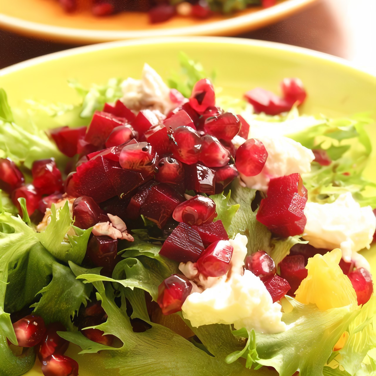 Винегрет с апельсином и козьим сыром