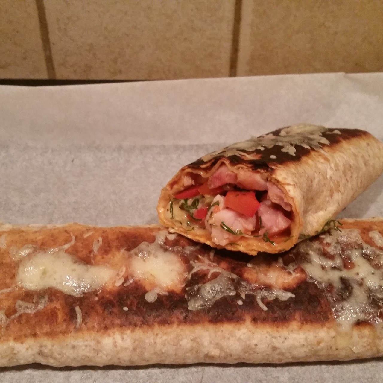 Врап с копченой курицей